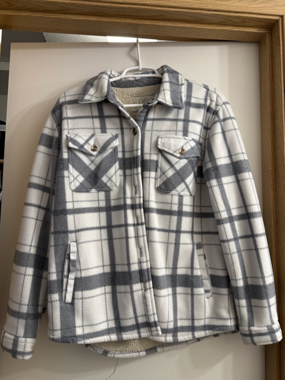 plaid sherpa shacket